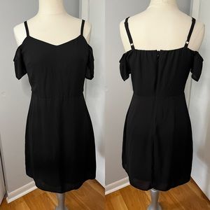 Black, off the shoulder mini dress. Size 6
